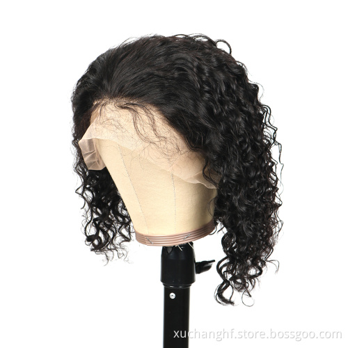 Factory Wholesale Color Bob Wigs Human Hair, Brazilian Bob Lace Wig, Curly Short Bob Wigs 100% Human Hair